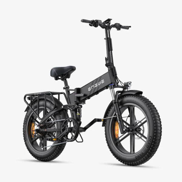 ENGWE ENGINE Pro 2.0 Autonomie 110km Batterie 52V16Ah Tout suspendu Pneus snow 20 pouces VTT Fat bike Noir