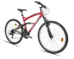 Vélo VTT 26" Tout Suspendu 18 Vitesses - Shimano TY21 - Poignées Shimano Revoshift - Freins V-Brake & Jantes en Aluminium