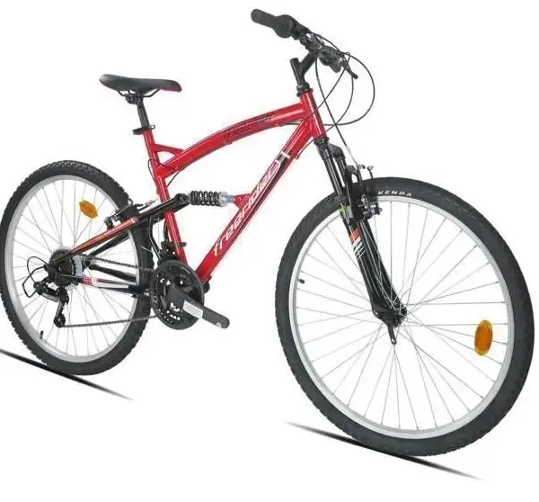 Vélo VTT 26" Tout Suspendu 18 Vitesses - Shimano TY21 - Poignées Shimano Revoshift - Freins V-Brake & Jantes en Aluminium