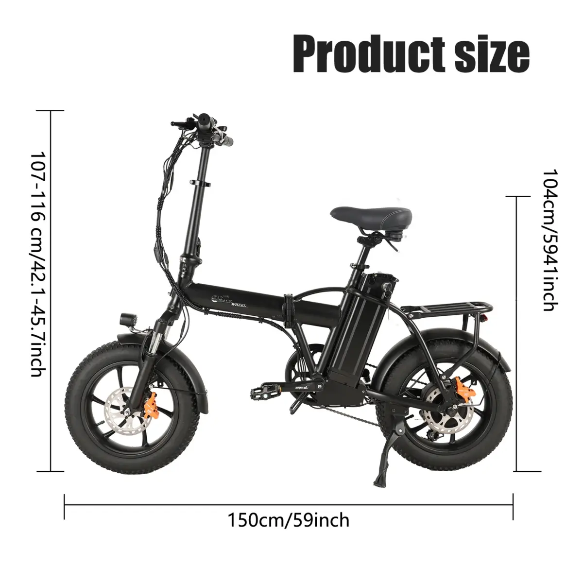 CMACEWHEEL AC16 350W 16" Vélo électrique pliable City E-bike 18Ah – Image 5