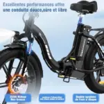 EVERCROSS Vélo électrique pliable 20" EK6- Batterie amovible 48V 15Ah Moteur 250W Hauteur réglable - Freins à Double Disque - Noir – Image 5