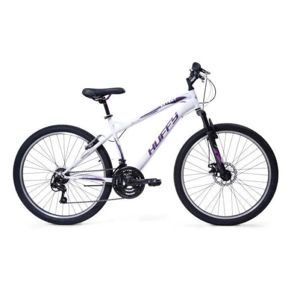 Velo VTT Huffy Extent pour filles 26" Semi-Rigide Vélo de montagne - Shimano 18 vitesses - Blanc - 13ans+