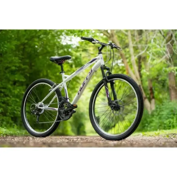 Velo VTT Huffy Extent pour filles 26" Semi-Rigide Vélo de montagne - Shimano 18 vitesses - Blanc - 13ans+