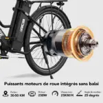 RCB 26" Vélo Électrique Urbain avec APP, 7 Vitesses, Autonomie 30-50 km, Double Frein à Disque, Sacoche Étanche Offerte – Image 5