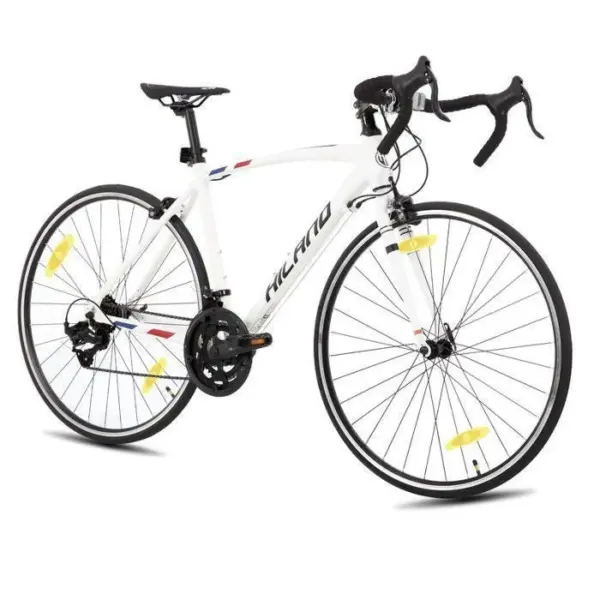 Hiland Véloe Route Course 700c Racing Bike City-Véloe de Route Ville avec 14 Vitesses-Transmission 57cm-Blanc