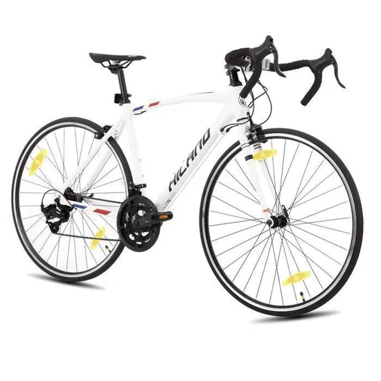 Hiland Véloe Route Course 700c Racing Bike City-Véloe de Route Ville avec 14 Vitesses-Transmission 57cm-Blanc
