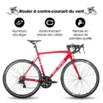 Hiland Vélo de route 28",14 vitesses,cadre en aluminium700c,Cyclisme sur route,pour hommes et femmes,Rose – Image 2