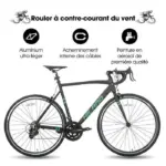 Hiland Vélo de route 28",14 vitesses,cadre en aluminium 700c,vélo de ville,pour hommes et femmes,L,Noir – Image 6
