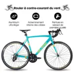 Hiland Vélo de route 28",14 vitesses,cadre en aluminium 700c,vélo de ville,pour hommes et femmes,M,Vert – Image 2