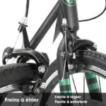 Hiland Road Bike 28 », City Bike, Cadre aluminium 700c, Freins à étrier, Hommes et Femmes, 14 Vitesses, M - Noir – Image 3