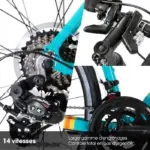 Hiland Vélo de route 28",14 vitesses,cadre en aluminium 700c,vélo de ville,pour hommes et femmes,M,Vert – Image 4