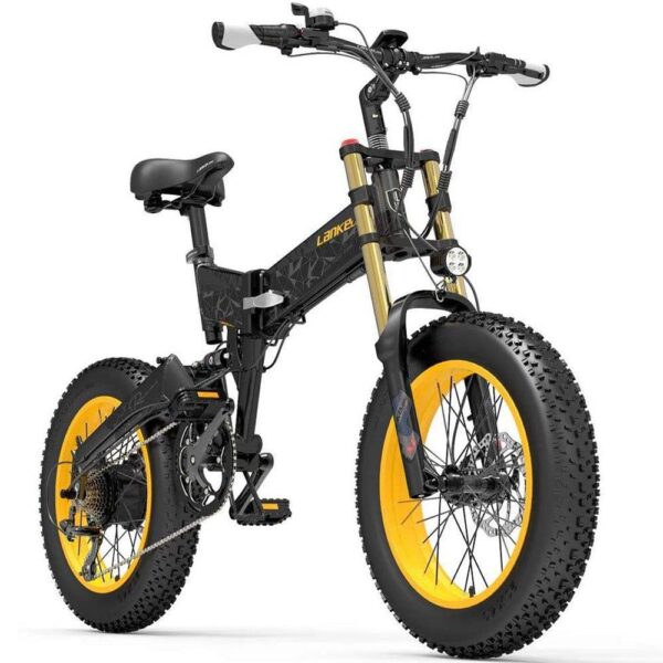 Lankeleisi X3000 Plus 1000W 20" Fat Bike VTT électrique Pliable 17.5Ah Batterie avec Double Couronne Fourche