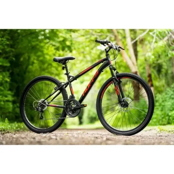 Velo VTT Huffy Extent pour hommes 27.5" Semi-Rigide - Shimano 18 vitesses - noir + rouge