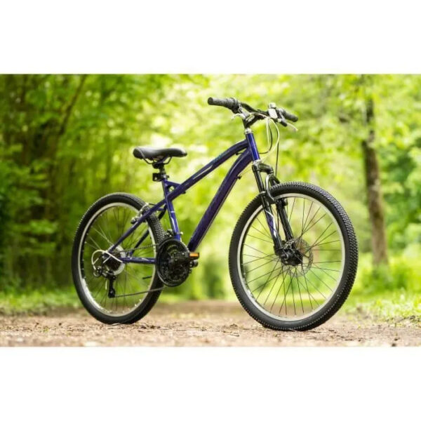 VTT Huffy Extent pour filles 24" - Suspension avant - Shimano 18 vitesses - violet