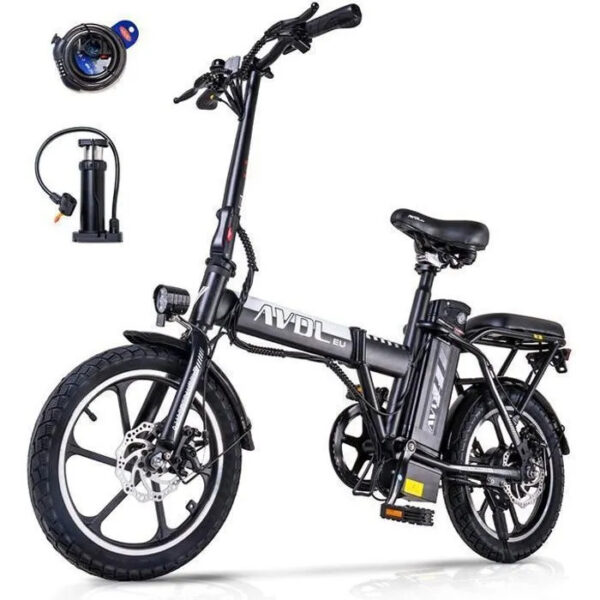 EVERCROSS Vélo électrique pliable 20" EK6- Batterie amovible 48V 15Ah Moteur 250W Hauteur réglable - Freins à Double Disque - Noir