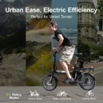 AVDLEU - Vélo Électrique Pliable - Roues 16" - Moteur 250W 25km/h - Batterie 36V 11.4Ah - Autonomie 40-80km (Mode ASSIST) - Noir – Image 2